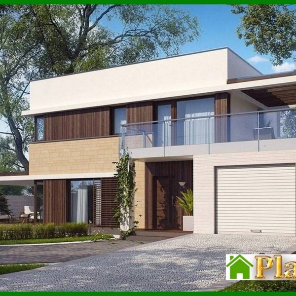392. Project of a modern house with a frontal living room