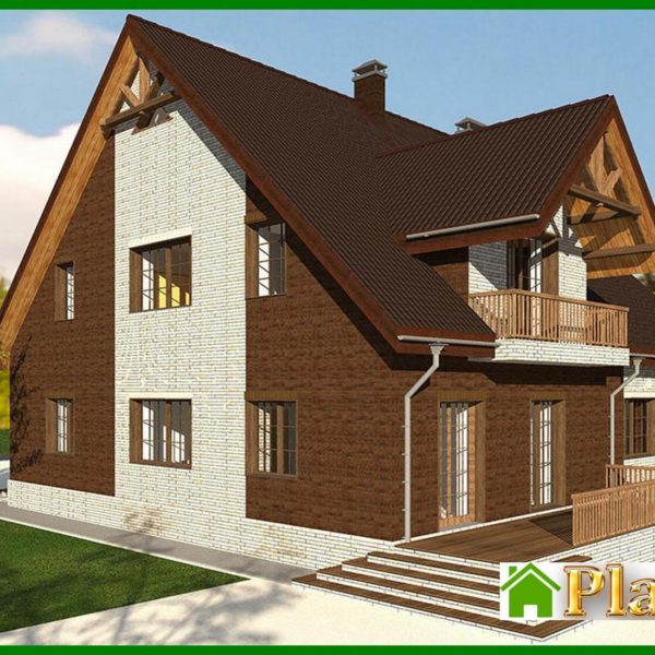 396. Project of a picturesque residential building with chocolate decor