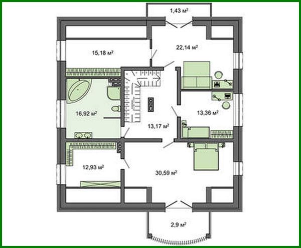 396. Project of a picturesque residential building with chocolate decor