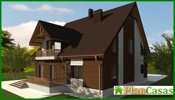 396. Project of a picturesque residential building with chocolate decor