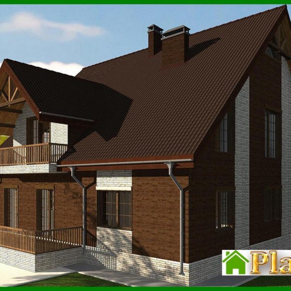 396. Project of a picturesque residential building with chocolate decor