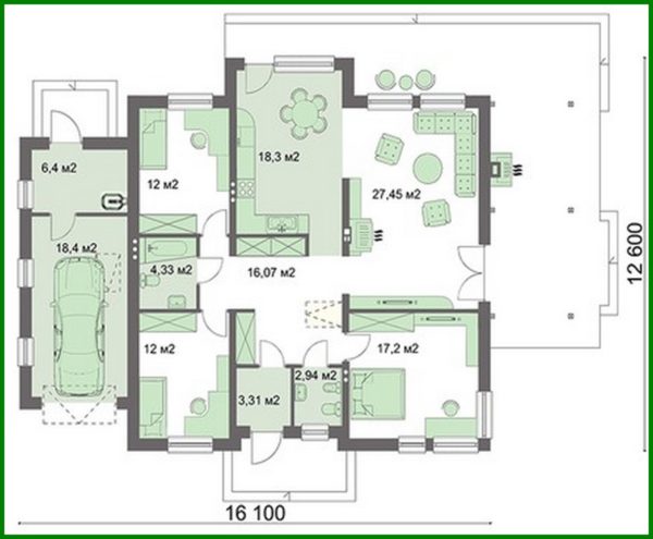 417. One-floor Three-Bedroom Cottage
