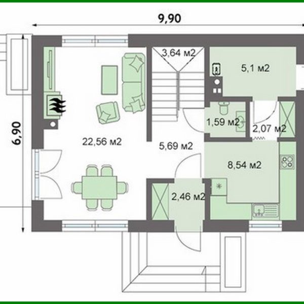 427. Residential house with open verandahs under a gable roof