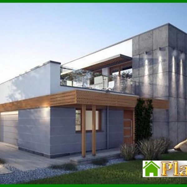 438. The project of a magnificent house with a luxury garage and balcony