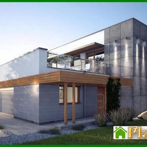 438. The project of a magnificent house with a luxury garage and balcony