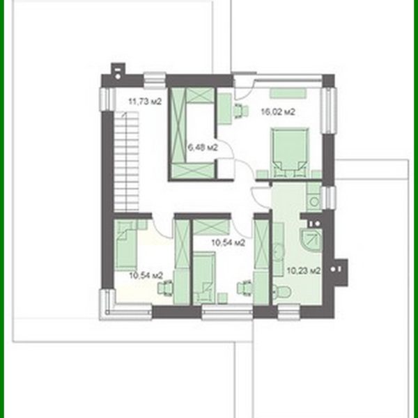 459. Two-storey house with bedroom apartments on the first and second floor