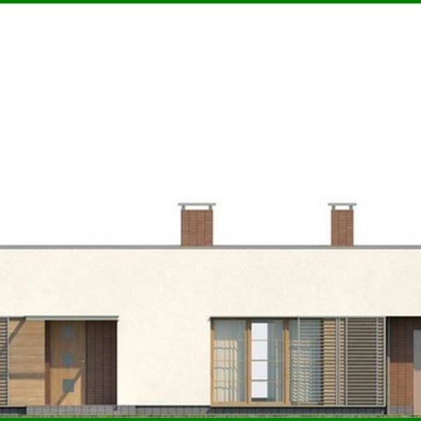 462. The project of a one-story house with a flat roof, with a bright functional interior and a garage