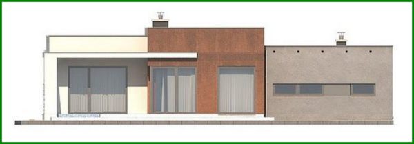 472. Project of a modern house with a flat roof and a garage for two cars