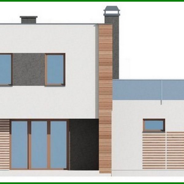 476. Modern project of a two-story cottage with a garage