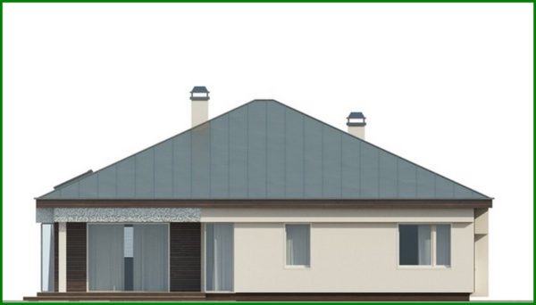 477. The project of a one-story cottage with a garage for two cars
