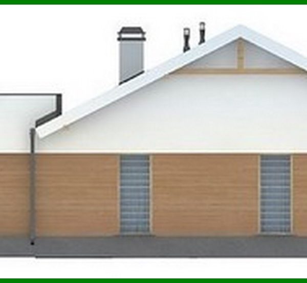 484. The project of a single-storey house of a simple form with a garage for two cars