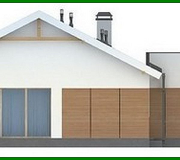 484. The project of a single-storey house of a simple form with a garage for two cars