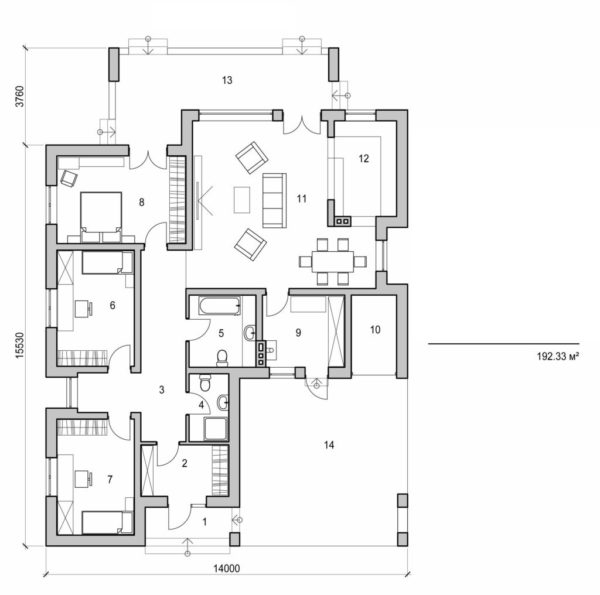 96. One storey modern house