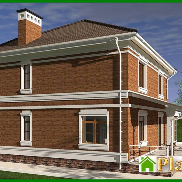 510. Original project of a delightful two-story apartment building with bay window