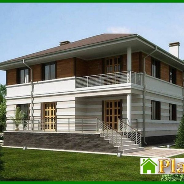 514. Architectural project of a country mansion with a terrace