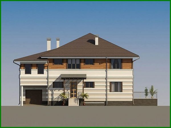 514. Architectural project of a country mansion with a terrace