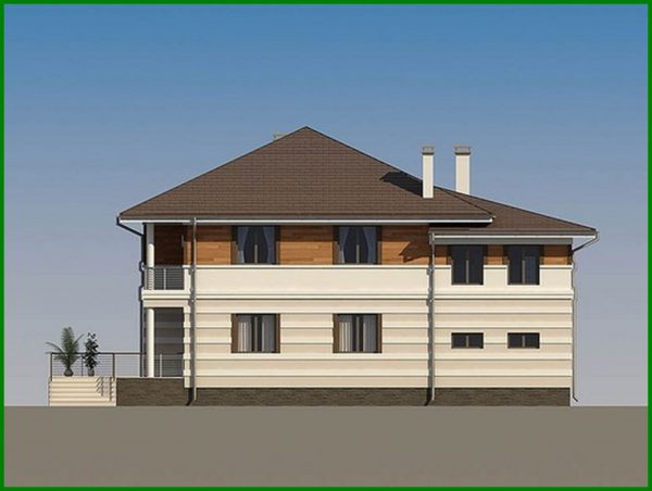 514. Architectural project of a country mansion with a terrace