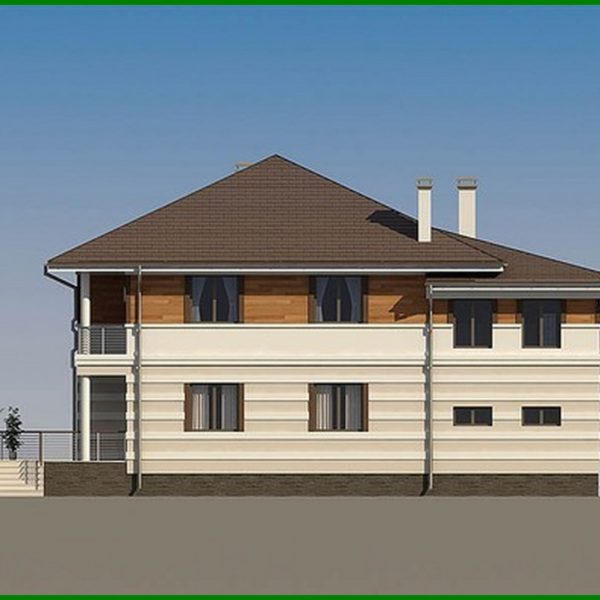 514. Architectural project of a country mansion with a terrace