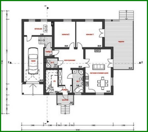 514. Architectural project of a country mansion with a terrace