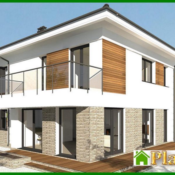 519. Project of a stylish two-story residential building with a beautiful balcony