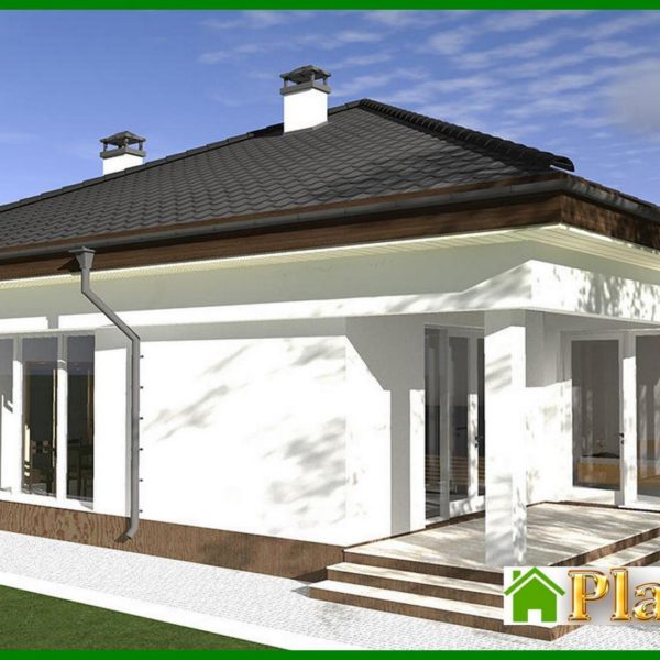 524. Project of compact one-story housing for 4 bedrooms
