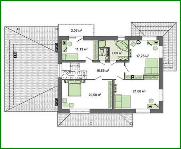 533. Plan of a huge cottage with a basement with a total area of 285 square meters