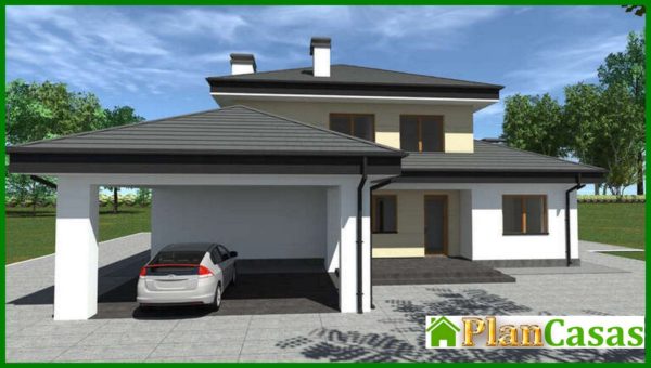 538. The project of a two-story house for a large family with an area of 188 square meters with four bedrooms