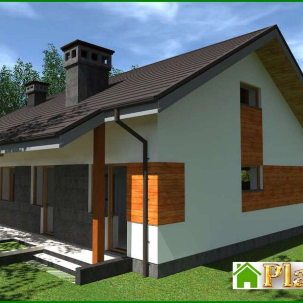 539. The project of a single-storey house in the European style with an area of 98 square meters with garage