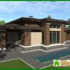 543. The project of a compact house with an area of 164 square meters. m with three private bedrooms