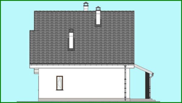 549. The project of a compact two-story cottage with an area of 174 square meters. m with black and white exterior