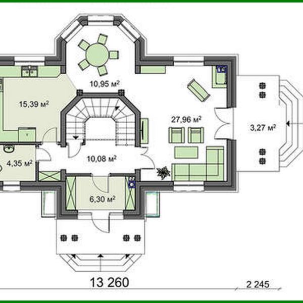 550. The project of a two-story house with an area of 167 square meters. m with bay window and second light