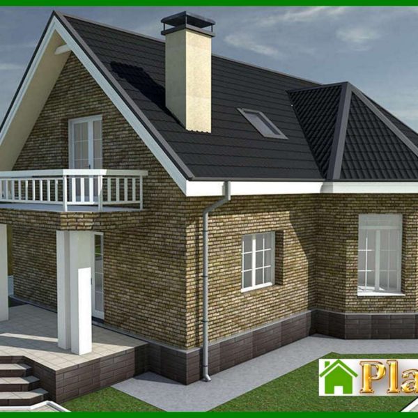 550. The project of a two-story house with an area of 167 square meters. m with bay window and second light