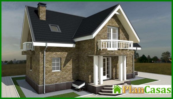 550. The project of a two-story house with an area of 167 square meters. m with bay window and second light