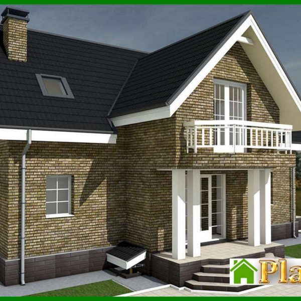 550. The project of a two-story house with an area of 167 square meters. m with bay window and second light
