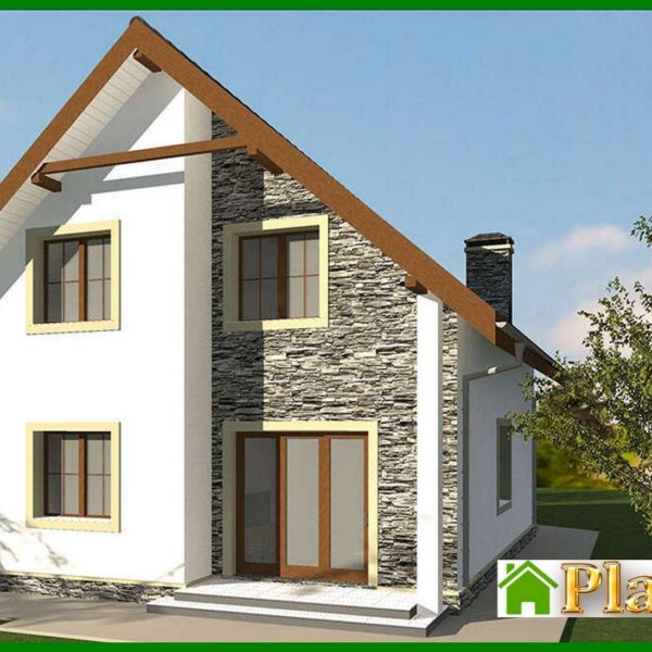 551. The project of a two-story cottage with a colorful exterior of 135 square meters. m