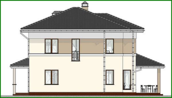 553. Project of a two-story cottage in white and chocolate design with a total area of 178 square meters. m