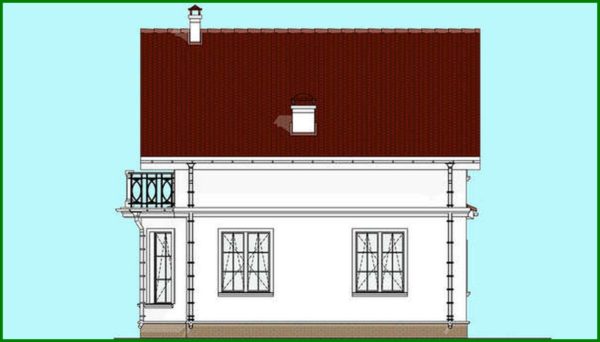 554. The project of a snow-white house in two floors with columns and balconies with a total area of 133 square meters