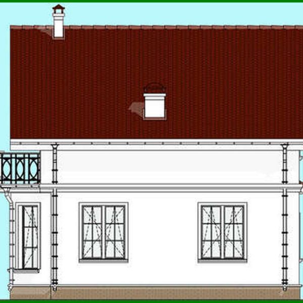 554. The project of a snow-white house in two floors with columns and balconies with a total area of 133 square meters