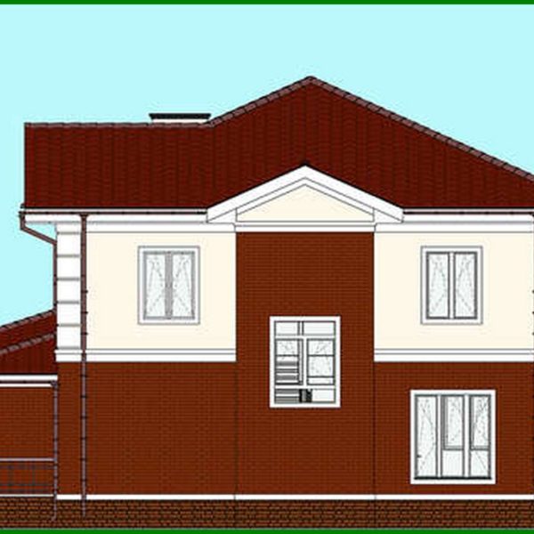 556. Plan of a two-story mansion with an area of 262 sq.m with a garage for two vehicles