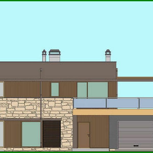 557. The project of a two-story cottage with an area of 173 square meters. m with open terraces on the first and second level