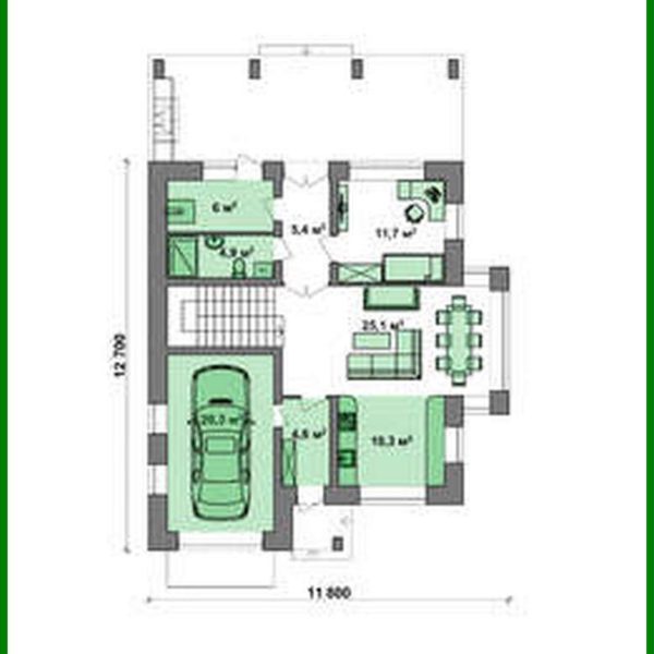 563. The project of a brick cottage with a cellar