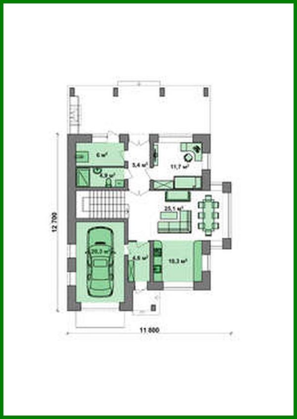 563. The project of a brick cottage with a cellar