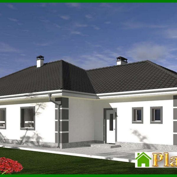 577. The project of a one-story cottage for 3 bedrooms with an area of 233 square meters. m
