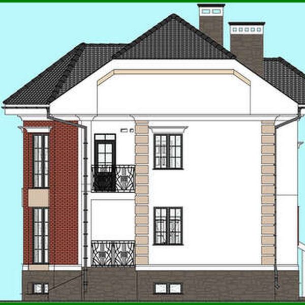 581. Plan of a beautiful two-story house with an area of 322 square meters. m with ground floor