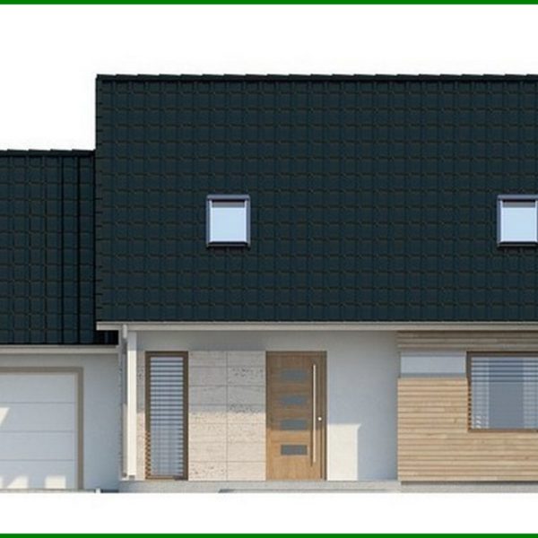 593. The project of a cottage with a garage for one car