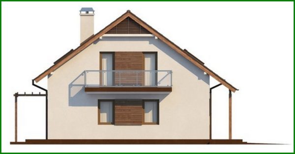 599. Project of a family house with an attic and with an additional bedroom