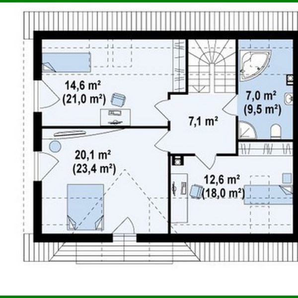 601. The project of a cozy house with a living area