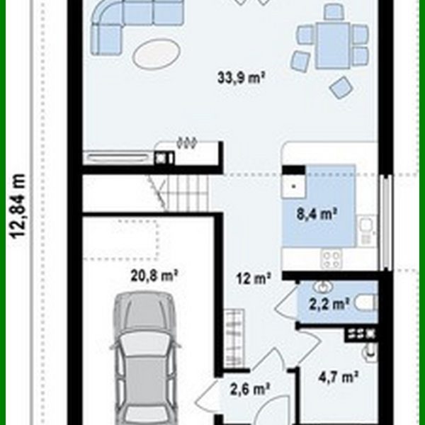 605. House project with attic and built-in garage