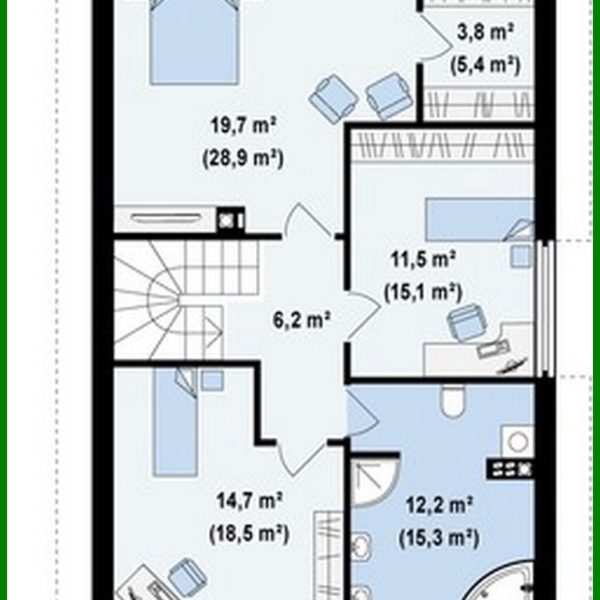 605. House project with attic and built-in garage