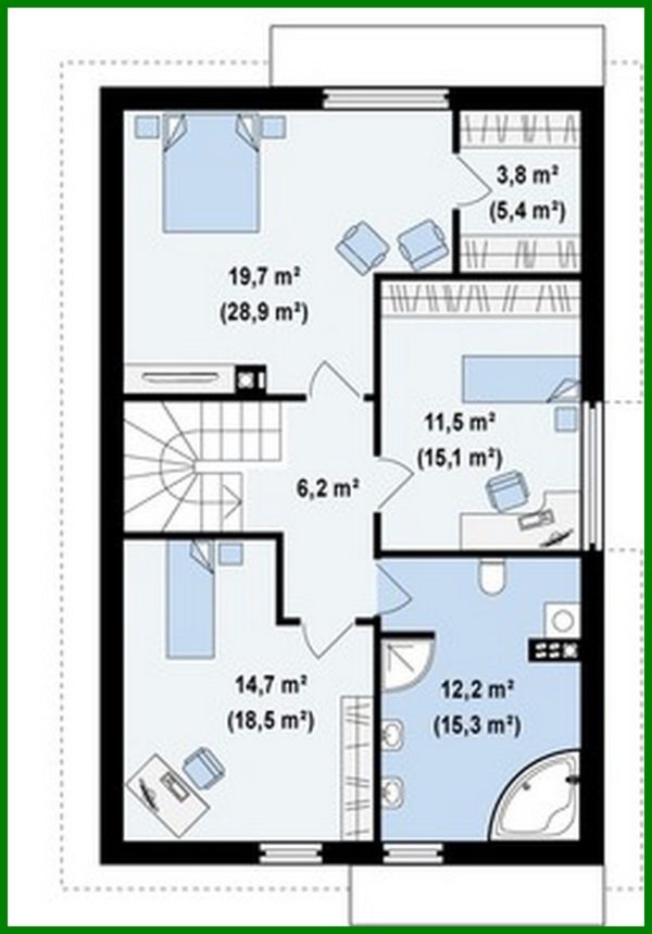 605. House project with attic and built-in garage